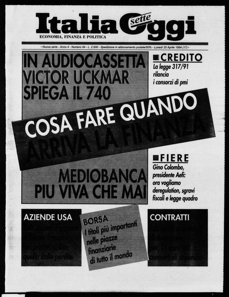 Italia oggi : quotidiano di economia finanza e politica